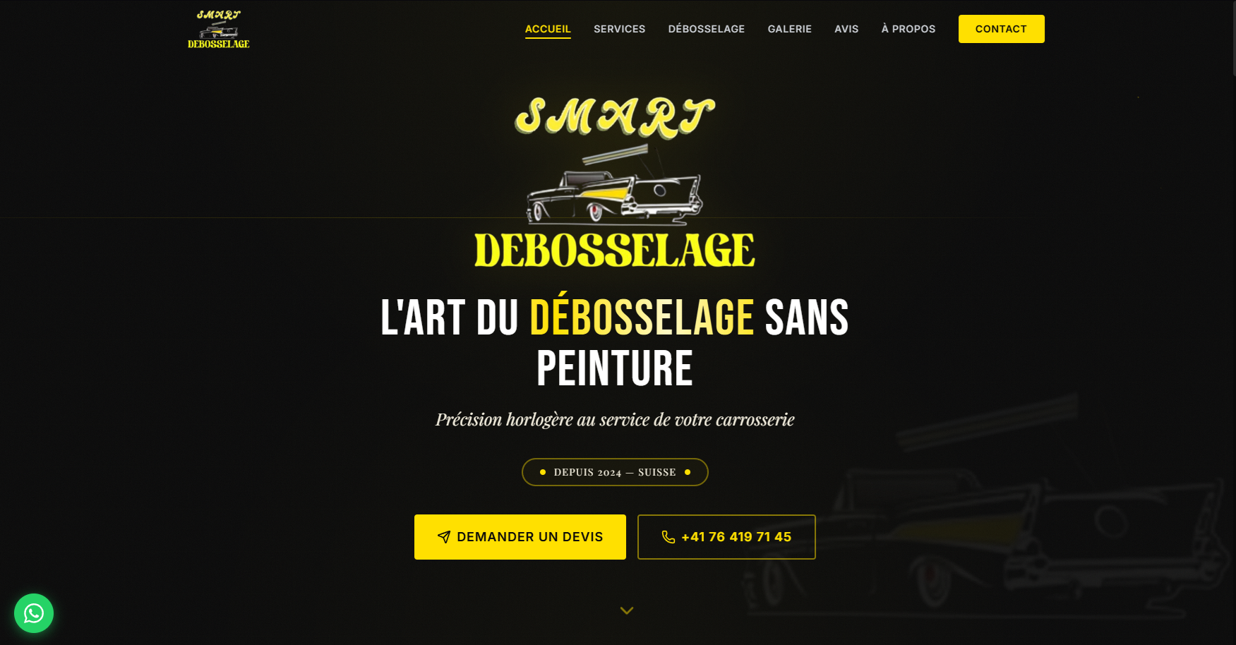 Site vitrine Smart Debosselage créé par eA-Zy IT Solution Genève - création web professionnelle